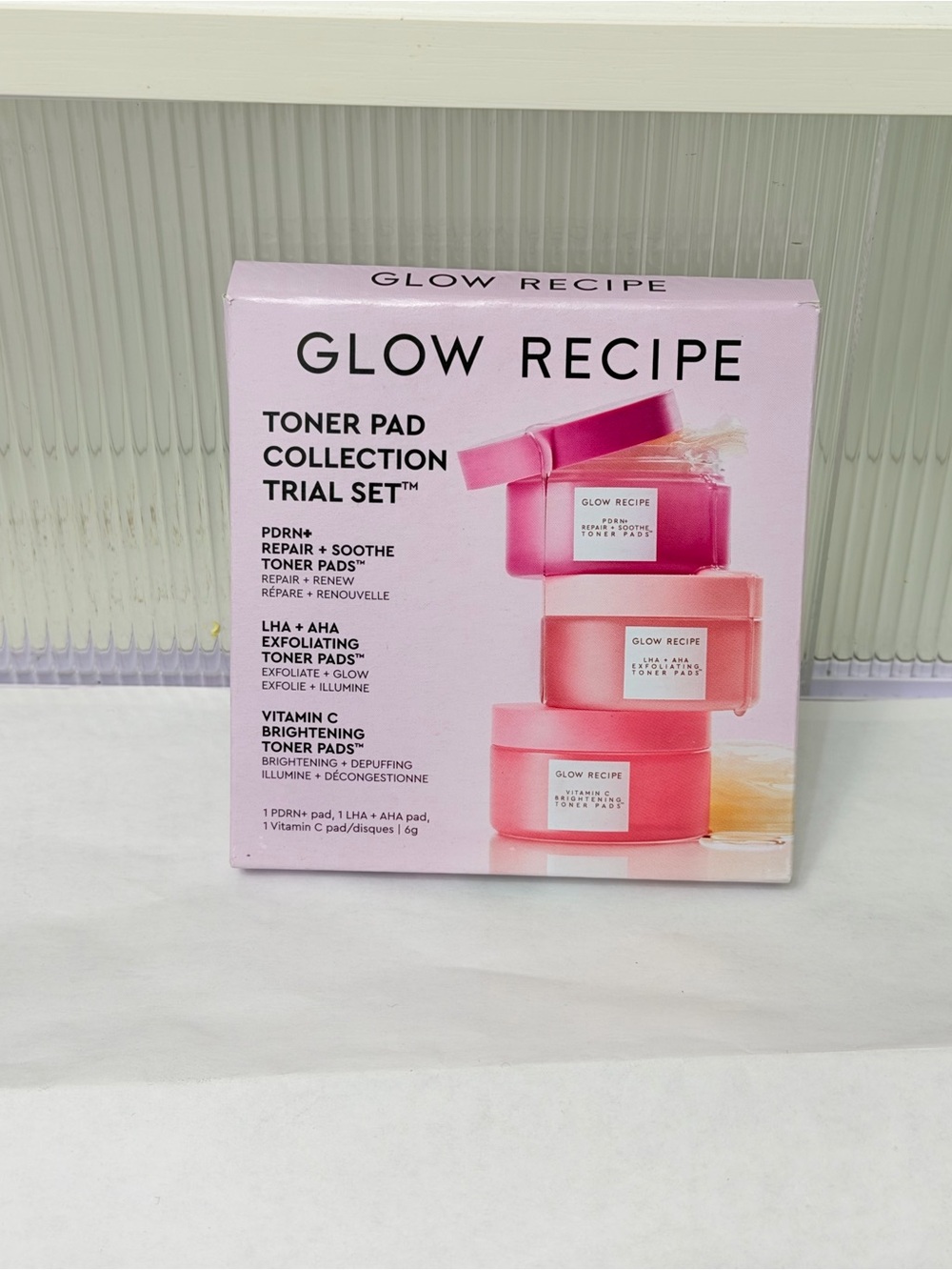 GLOW RECIPE Korean Toner Pad Skin Care Kit for Pores, Dark Spots trail set
